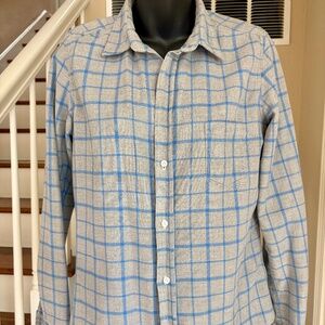 Frank & Eileen Grey & Blue Plaid Barry Tailored Button Up Flannel Shirt Size M